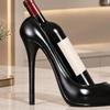 High Heel Wine Bottle Stand, Decorative Open-Front Display Accent for a Dining Table, Sideboard, or Wine Cabinet