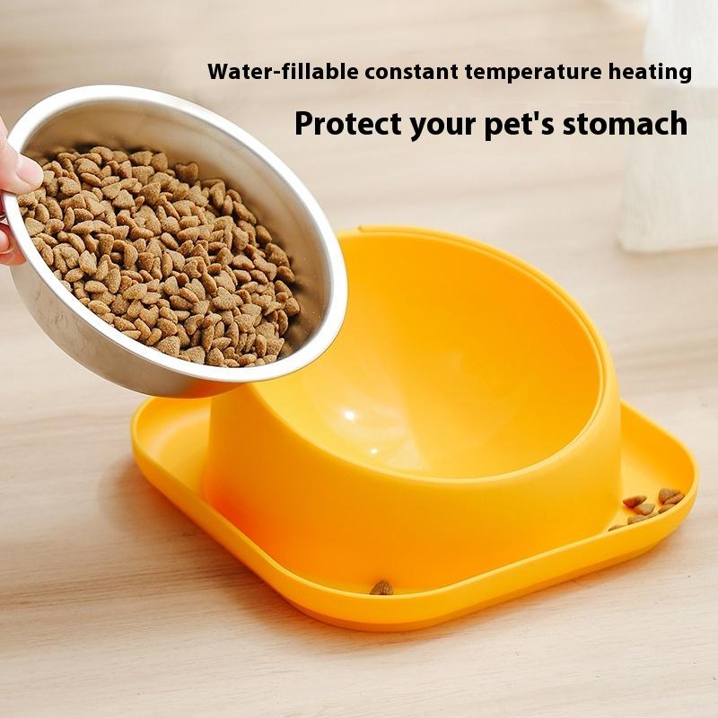 Pet Bowl Oblique Bowl Dog Food Basin Anti-knock Dog Bowl Protection Cervical Spine Stainless Steel Cat Food Basin Pet Feeder