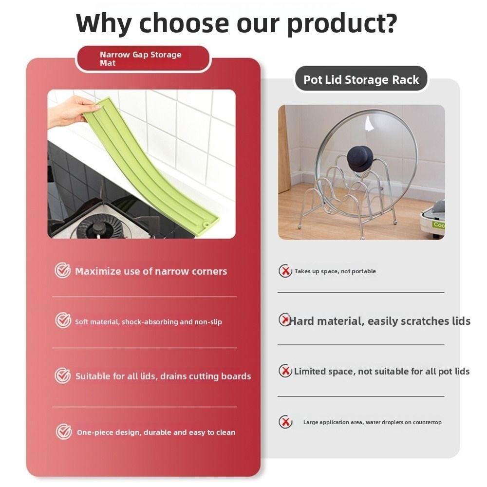 Flexible Countertop Drying Mat Silicone Tableware Storage Pad Pot Lid Organizer  Household Use