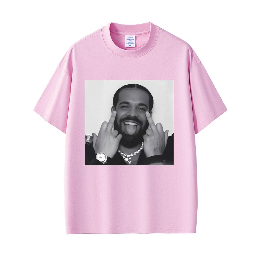 Rapper Drake Gesto Amichevole Divertente Meme Maglietta Unisex Donna Casual Umorismo Magliette Manica Corta Unisex Hip Hop Vintage Top Maglietta