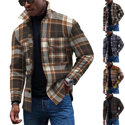 Men's Fashion Trend Daily Casual Printed Long Sleeve Button Down Jacket