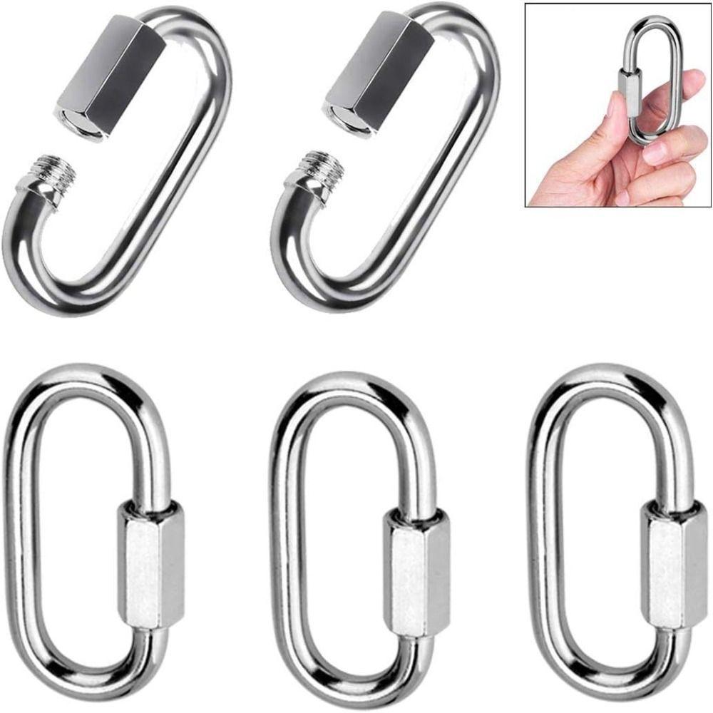 New 304 Stainless Steel Quick Link Oval Heavy Duty Rope Connector D Shape Locking Carabiner Clip Hammocks
