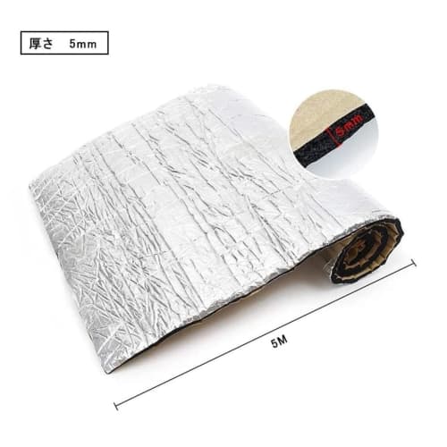 5mm Thick Car Insulation Sheet, 500x50cm, Soundproofing Mat, Aluminum Foil Foam, Silver, Heat Reflective, Sound Absorbing, Engine Insulation, 5mm Thic