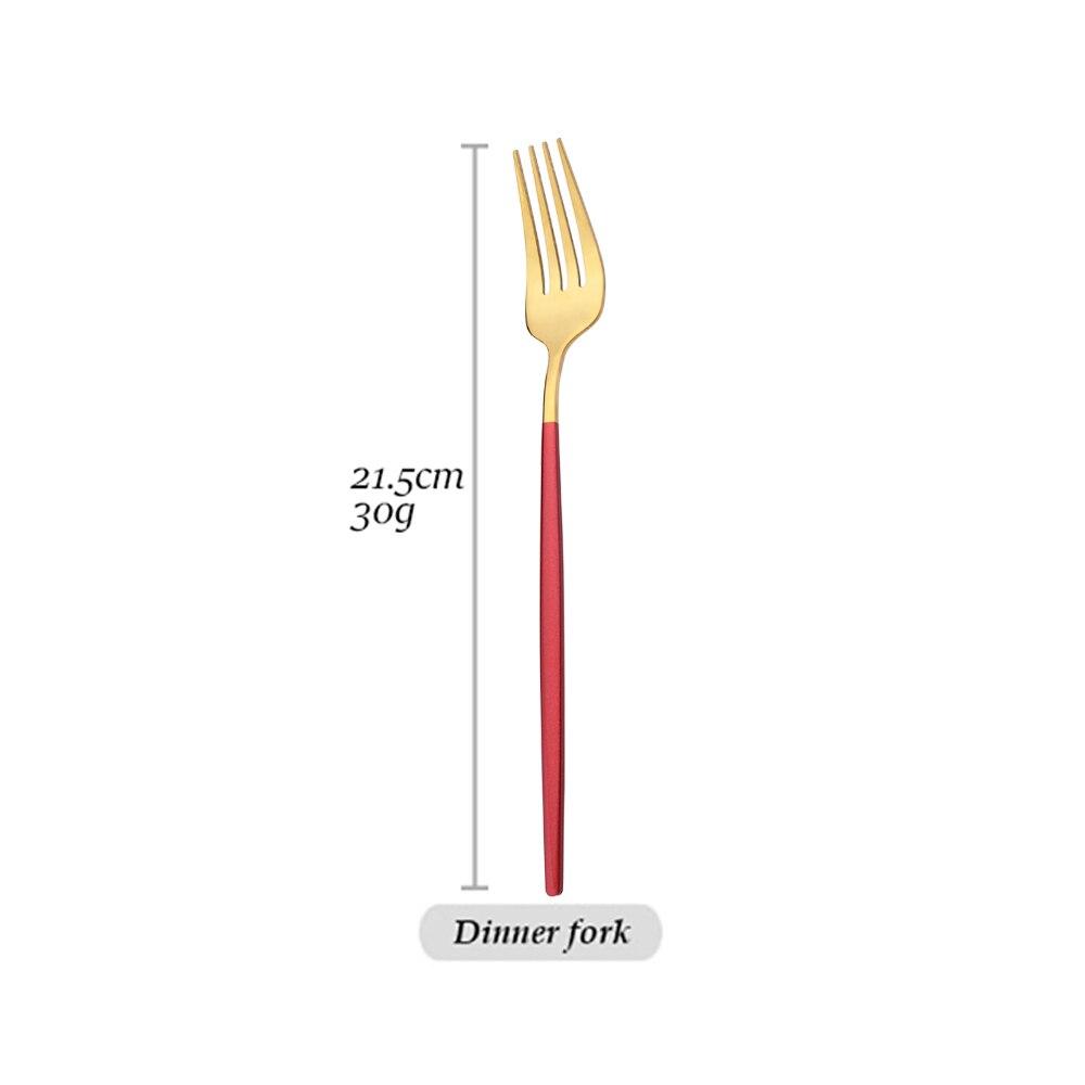 1pcs Dinnerware Mirror Stainless Steel Cutlery Set Red Gold Flatware Set Dessert Knife Spoons Forks Silverware Kitchen Tableware Set