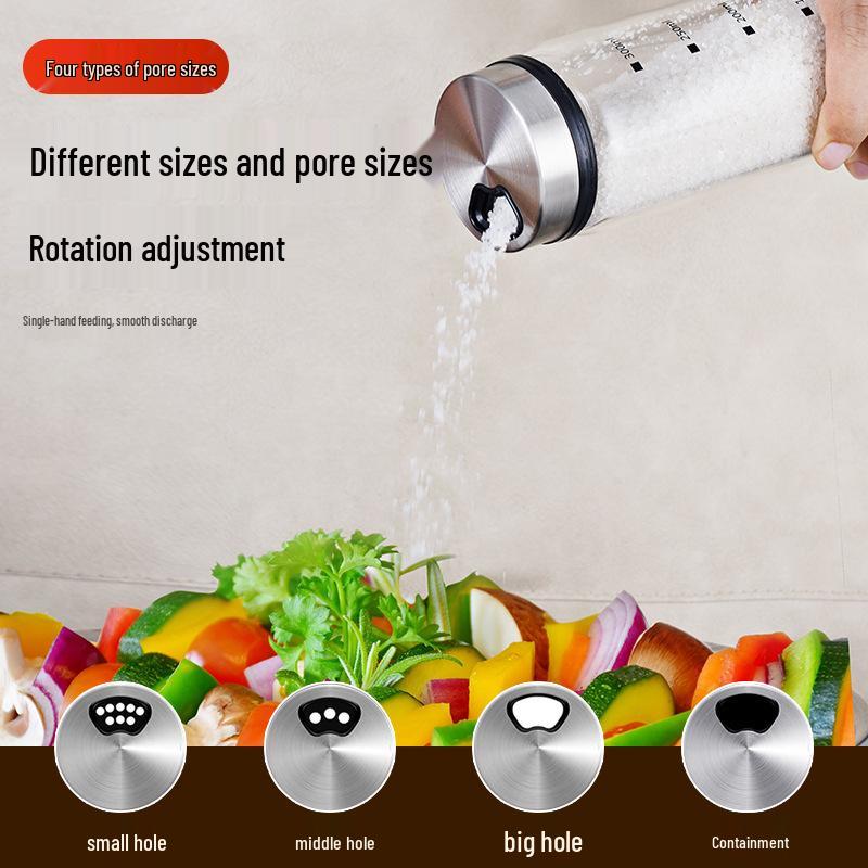 Glass Seasoning Shaker Bottle for Sesame, Sugar, Salt, and BBQ Spice