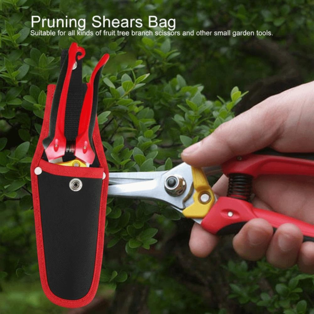 2PCS Canvas Pruning Shears Pouch Lightweight Portable Scissor Holder with Buckle Red Scissor Belt Pouch