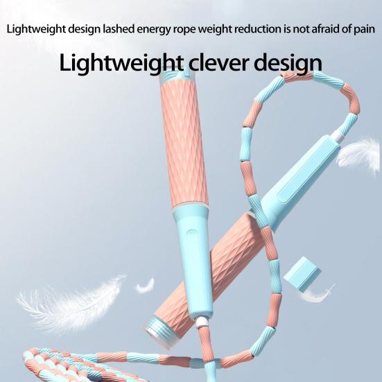 Skipping Rope Adjustable Soft Beaded Slub Design Portable Jumping Training Rope for Adult