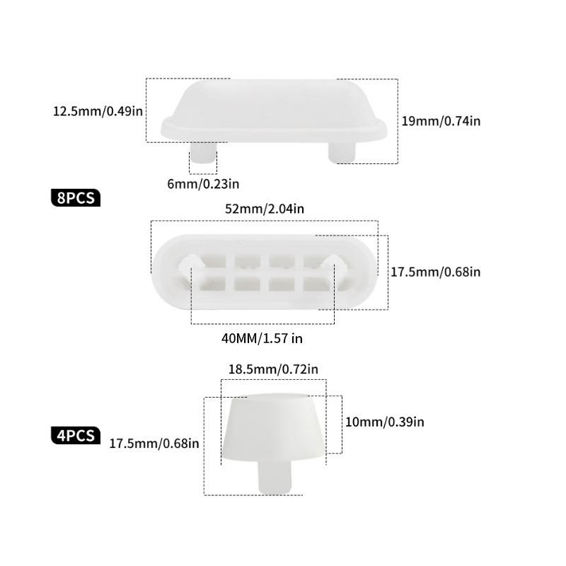 12PCS Silicone Toilet Seat Buffer Kit – Universal Shock Absorber Pads Prevent Slamming & Noise, Easy Install, Durable