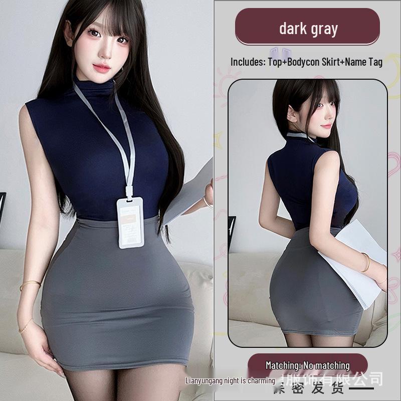 Elegant Mature Sister OL Secretary Dress: Professional Bodycon Skirt Suit