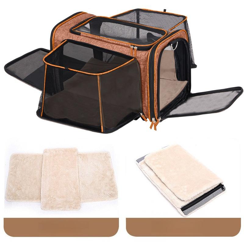 Large Capacity Expansion Cat Dog Bag Pet Trolley Case Portable Foldable Cat Carriers Bags Outdoor Travel Double Shoulder Pet Bag