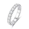 AnuJewel 3mm 2-3ct D Color Moissanite Wedding Band Ring 925 Silver Eternity Band Engagement Rings for Women