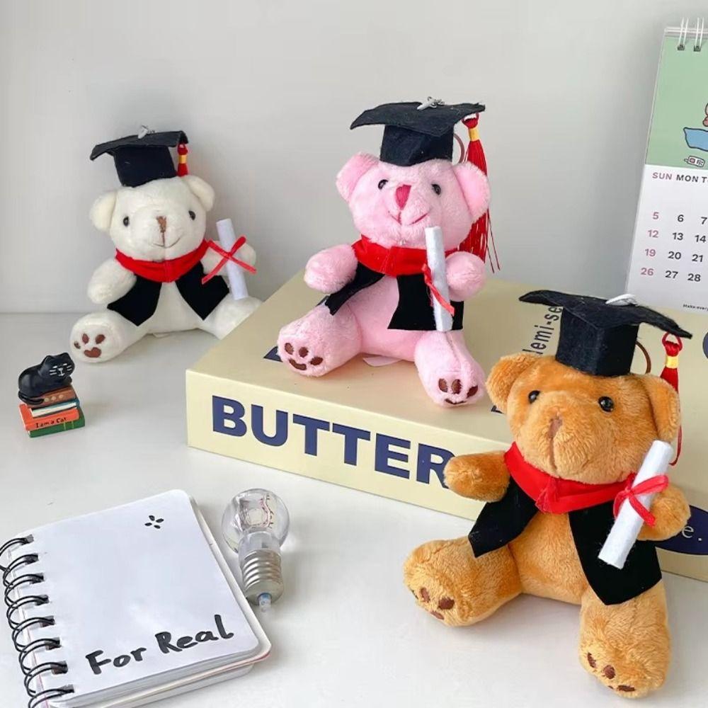 Graduation Ceremony Doctor Bear Dolls Soft Stuffed Animal Pendant  Graduate Gifts