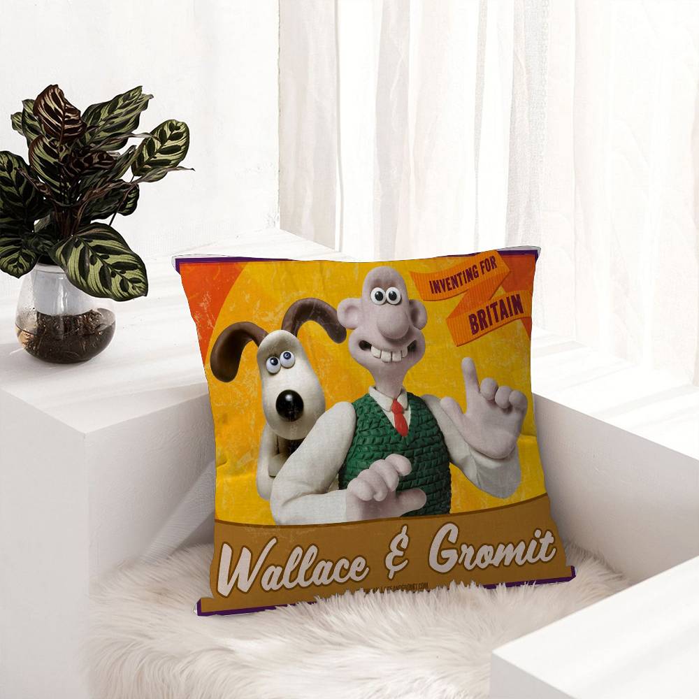 Cartoon W-Wallace and G-GromitS Pillow Cushion Cover Pillowcase Living Room Sofa Home Decor Customized
