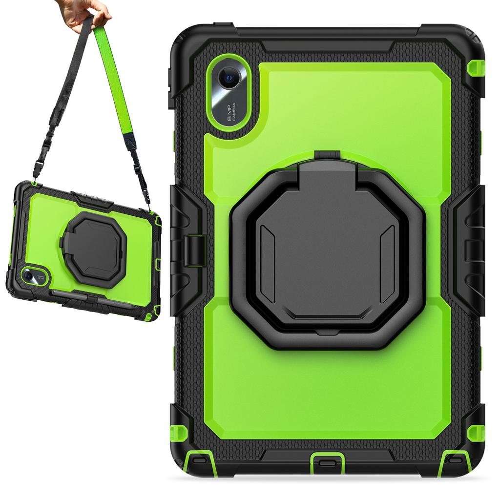 For Lenovo Tab M11/Xiaoxin Pad 11 2024 TB-330FU/TB-331FC Case Kickstand PC+Silicone Tablet Cover with Strap