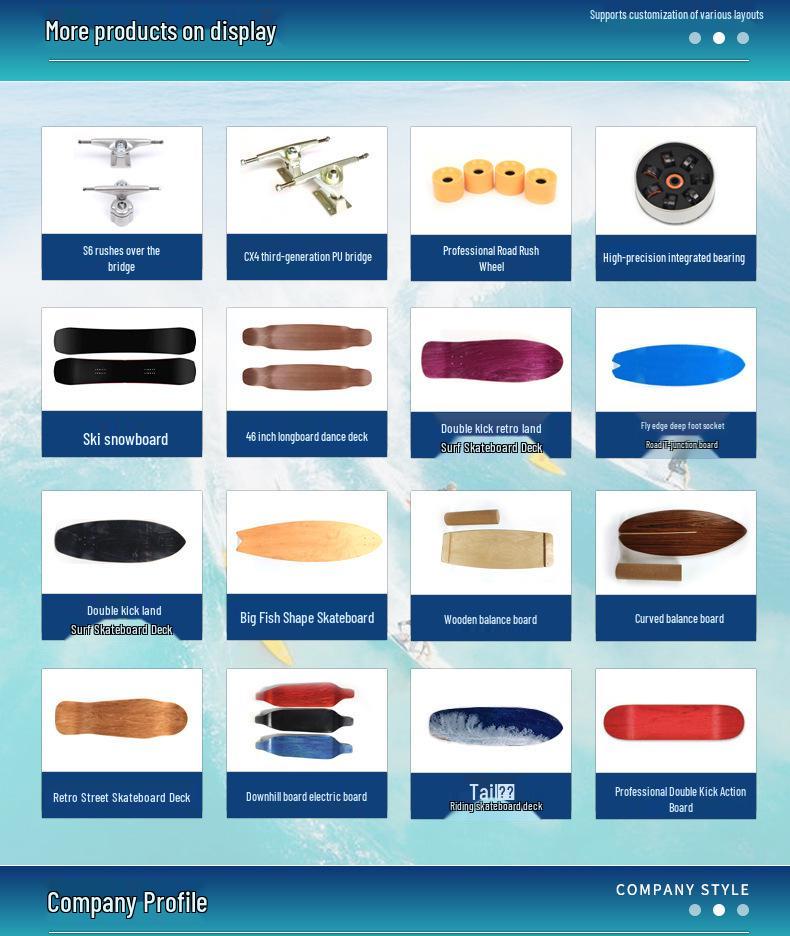 לנד סרף CX4: סקייטבורד גשר PU מקצועי לנסיעה חלקה וגמישה והחלקה מהירה.