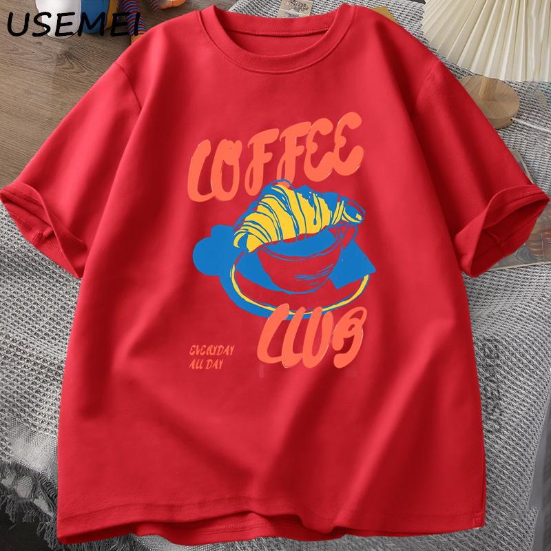 

Coffee Club T Shirt Retro Coffee TShirt Graphic Tee French Cotton Short Sleeve Tees Oversized Tops Fashion Streetwear Unisex XL