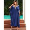 Women's Fashion Summer Spring 1/2 Sleeves V-Neck Loose Waistline Casual Dresses