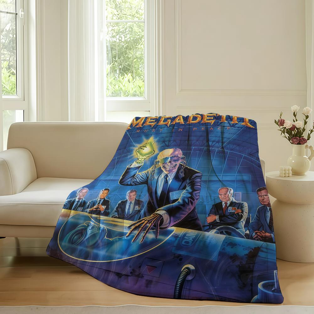 Rock band M Megadeth Blanket For Sofa Office Bed Plane Travel Sleep Read Relax Camping Soft And Warm