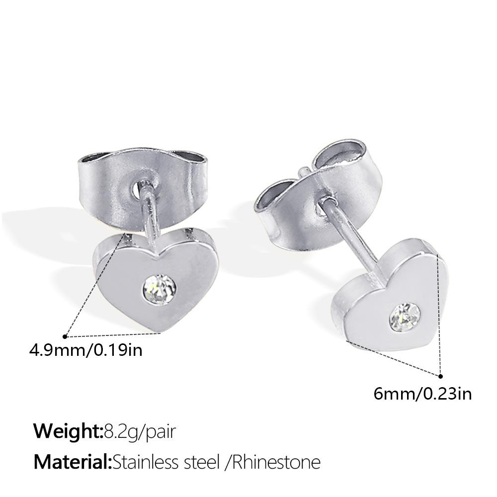 French Retro Love Color Diamond Stud Earrings Stainless Steel Gold-Plated Personalized Multi-Style Stud Earrings Women
