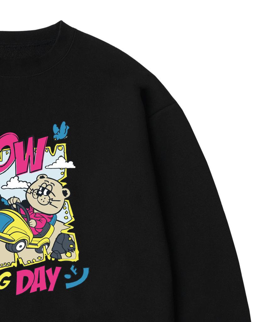 GRAVER [Unisex] Slow Driving Day Sweatshirt_Black