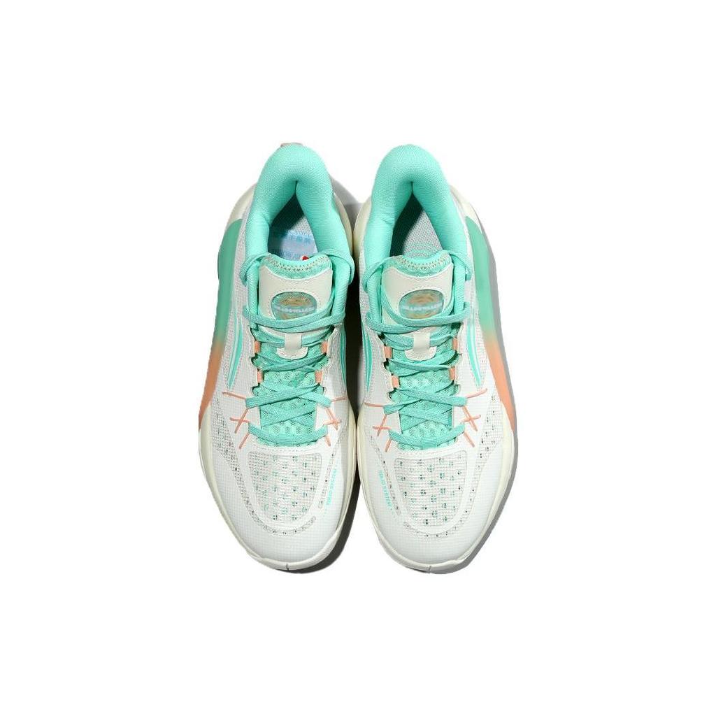 Li Ning Cushioning, Wear Resistant Mid top Basketball Shoes Men's Green ABPS047-4