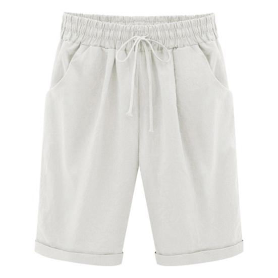 Pantaloncini estivi da donna con coulisse Vita elastica Lunghezza al ginocchio Gamba larga Tasche laterali larghe Pantaloni corti da donna casual in puro colore taglie forti