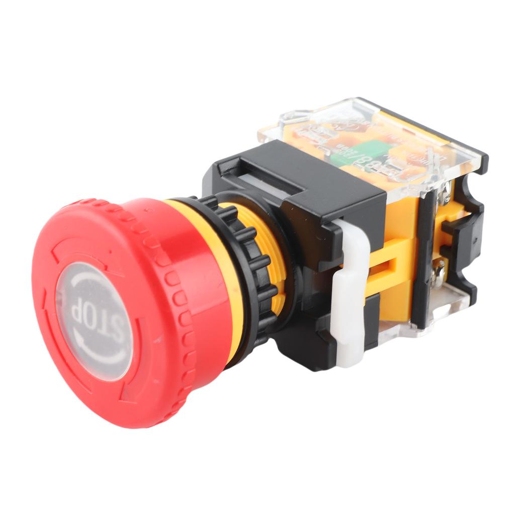 22MM Red Self Locking Emergency Stop Switch Button with Big Mushroom Head