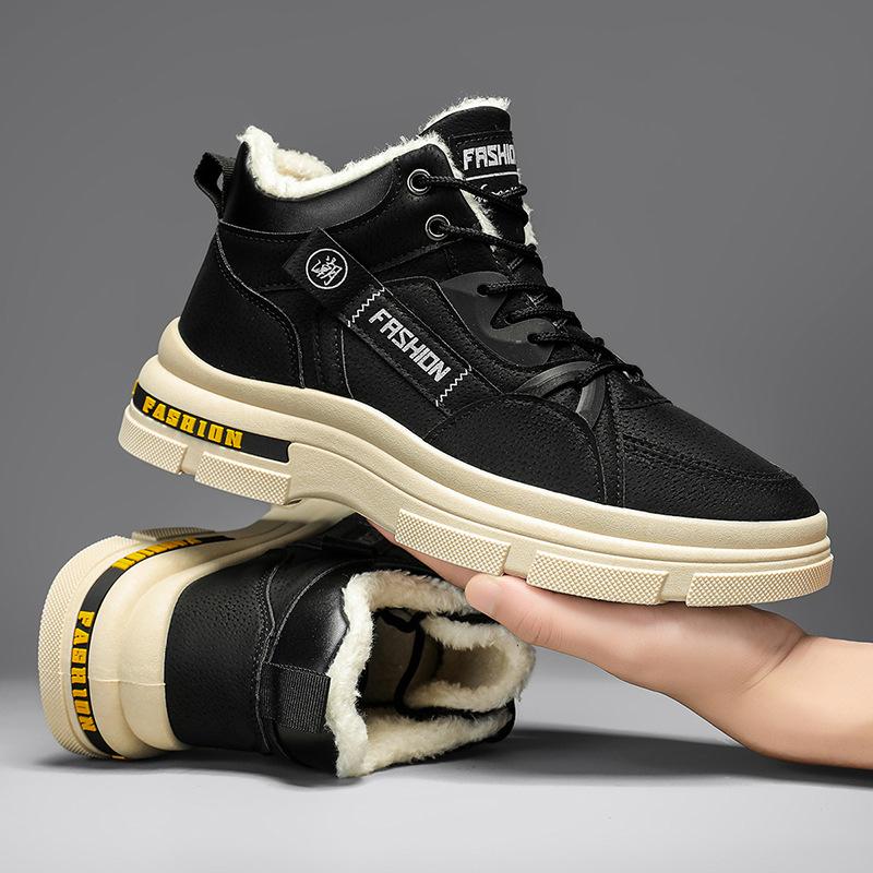 

High-top winter velvet warm integrated Martin snow boots thickened labor protection cotton shoes boots S 39 чёрный