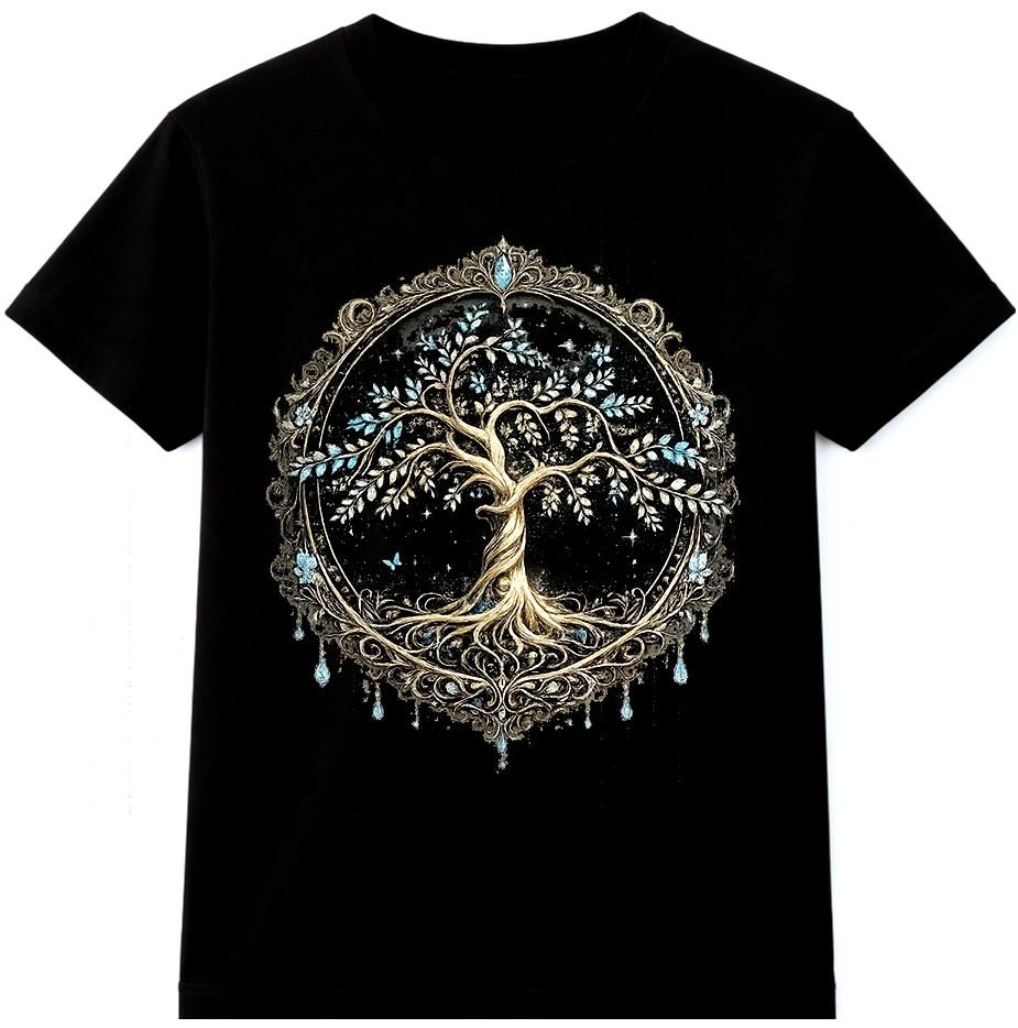 Tree Of Life T-Shirt Celtic Spiritual Nature Pagan Mandala Yoga Gift Graphic Tee S разноцветный