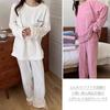 [YUESUO] Room Wear Ladies Flannel Pajamas Pajamas Top and Bottom Set Long Pants Tops Long Sleeve Room Wear Fluffy Pajamas Warm Ladies Fluffy Saint