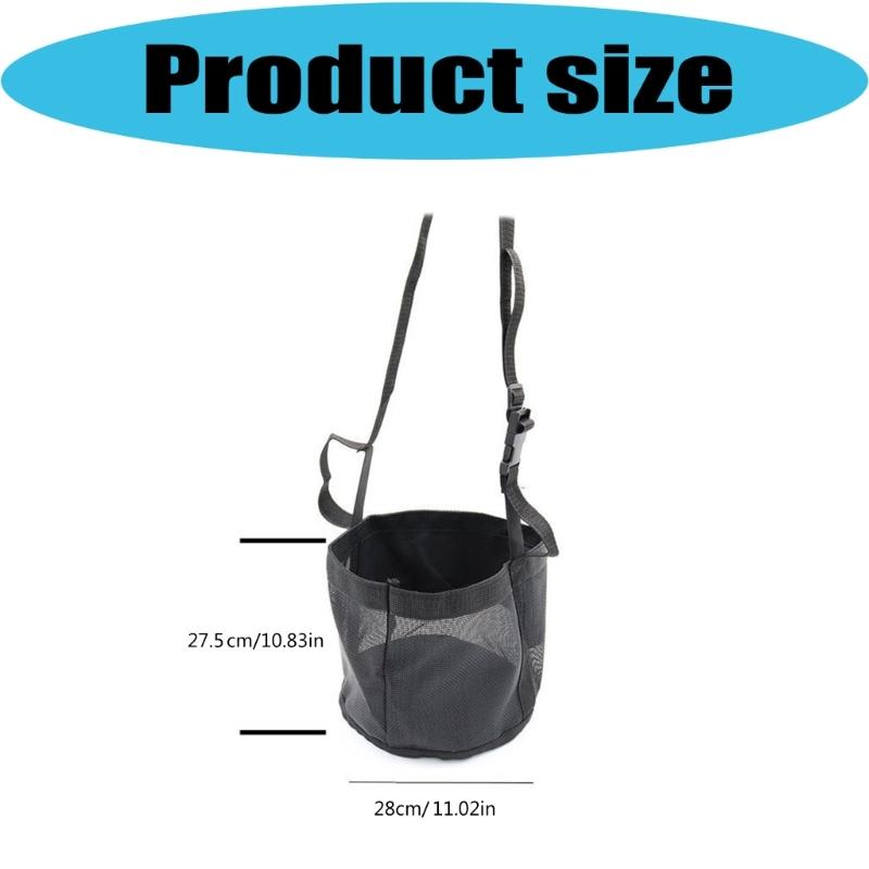 Ρυθμιζόμενος Δοχείο Τροφοδοσίας Ιπποειδών Με Ασφαλή Στερεώματα Αδιάβροχη Βάση Και Αεριζόμενο Ύφασμα Για Υπαίθρια Βοσκή
