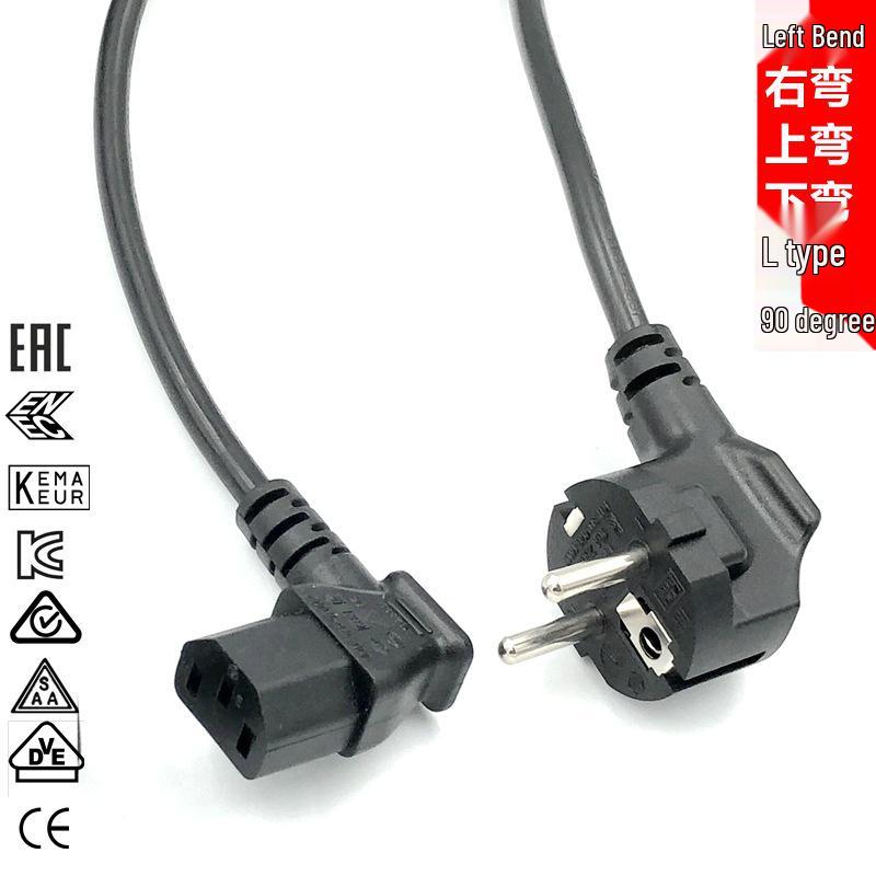 CE Standard EU Three-Pin Right Angle C13 Power Cord for Touch Screen Monitors