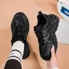 All-black Dad Shoes Women's 2025 Spring and Summer New Breathable Versatile Casual Shoes Black Thick-soled Heightening Women's Sports Shoes