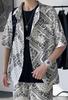Paisley Pattern Short Sleeve Shorts Top and Bottom Set Street Style Collared Shirt and Shorts Set Short Sleeve Set Setup 2 Piece Set Patterned Shirt