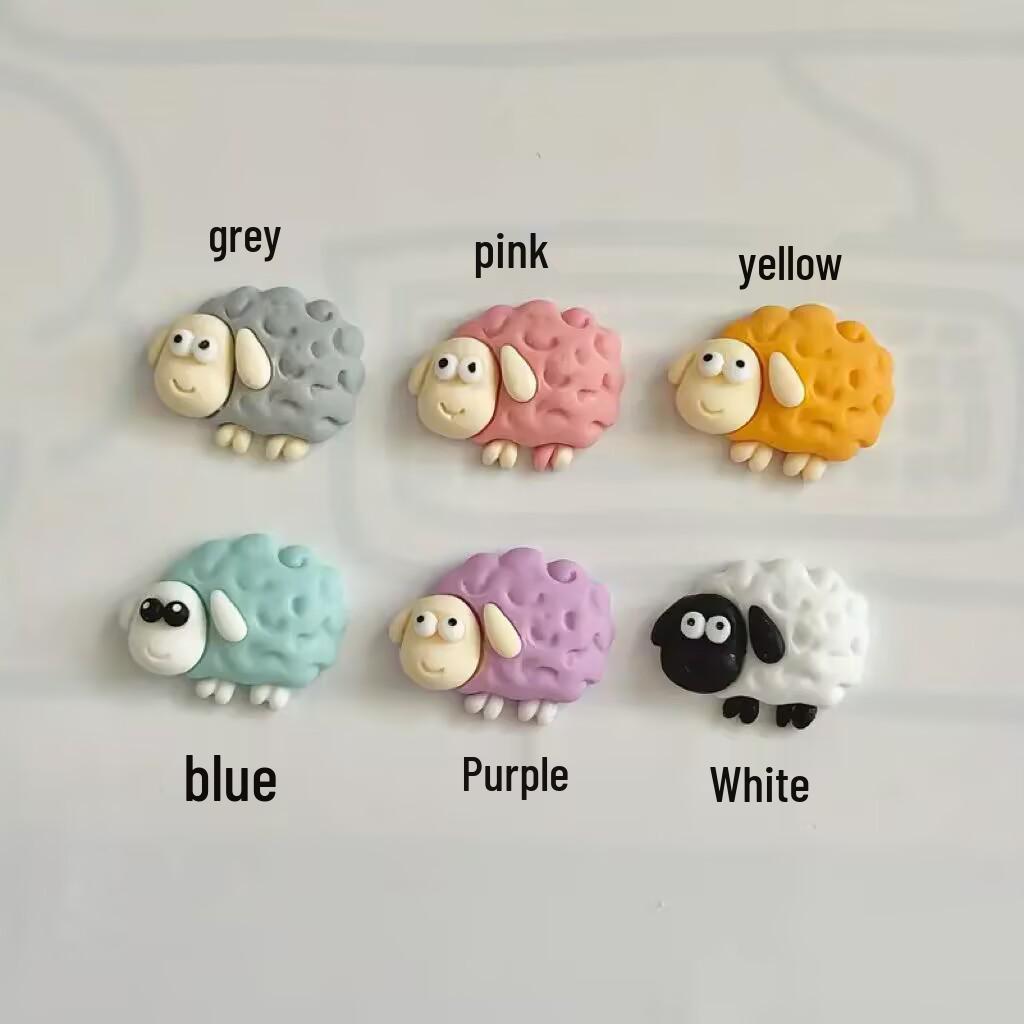 Creative Cartoon Sheep Refrigerator Magnet - Resin Animal Kitchen Decor розовый