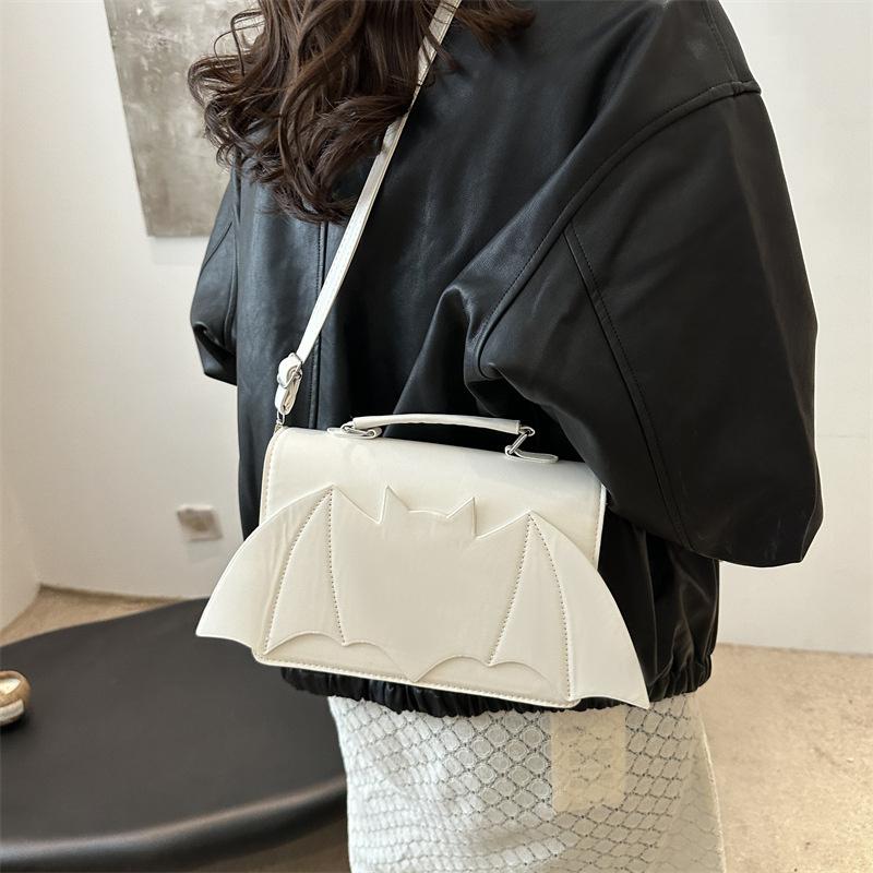 Yogodlns Gothic Women Shoulder Bag Bat Wing Ladies Top-handle Bags Creative Chic PU Leather Handbag Halloween Novelty Crossbody Bag Purse