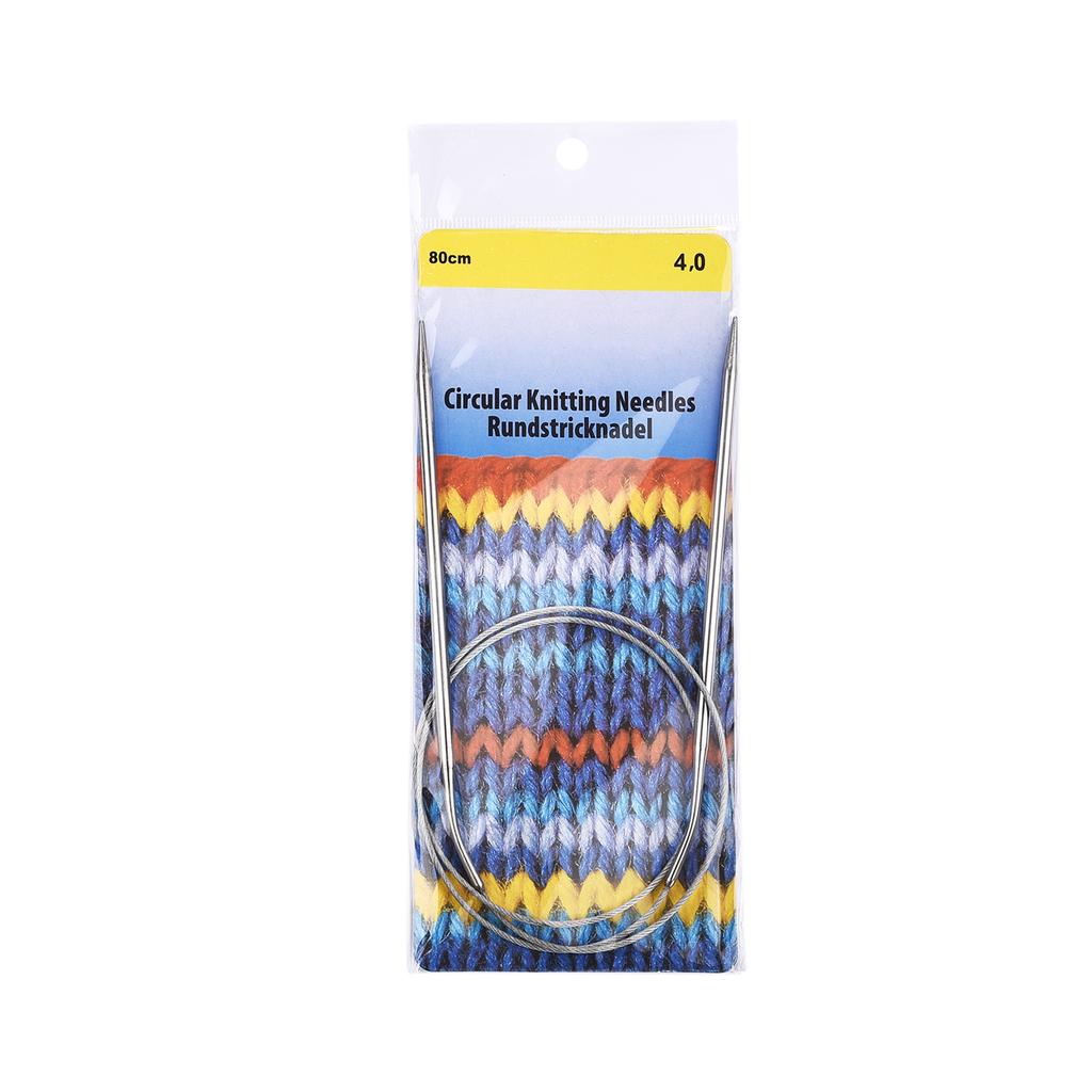 2.0-10mm Sweater Knitting Needle Stainless Steel Ring Needlework 80cm Weaving Circular Knitting Needlework Kits DIY Knitted Tool