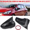 ABS 2x Mirror Cover Car Side Rearview Mirror Cap Cover Shell Sticker Black for Renault Clio 4 MK4 IV X98 2012-2018