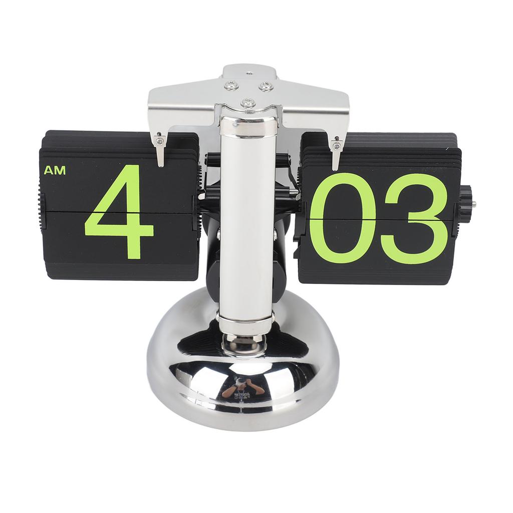 European Style Retro Digital Flip Down Clock 304 Stainless Steel Auto Mechanical Digital Flip Desk Clock for Home