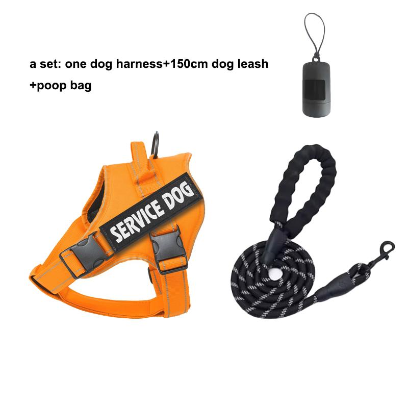 Premiumowa Uprząż dla Psa Służbowego Odblaskowa, Oddychająca i Regulowana - Idealna Dla Zwierząt Wspierających Emocjonalnie Wszystkich Rozmiarów Zawiera 4Rem