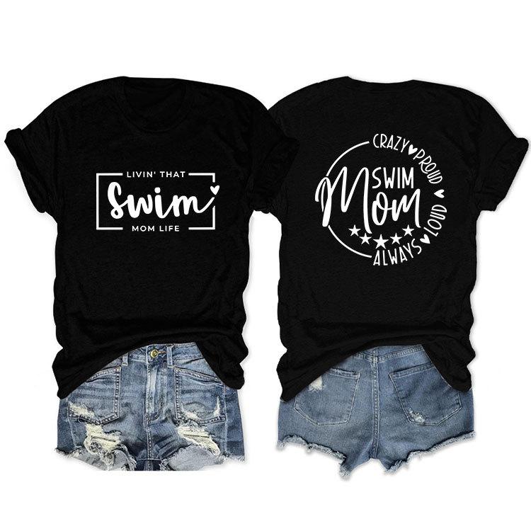Casual T-shirt Double-sided alphabet print short-sleeved top