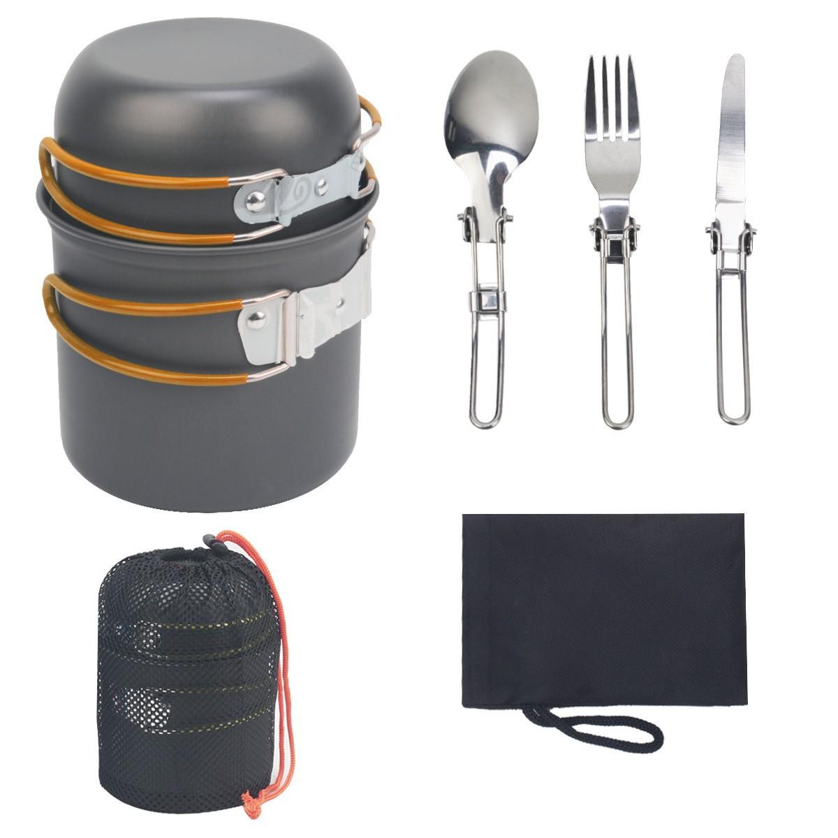 

Outdoor Set Of Pots For 1-2 People, Portable Camping Cooker Ds-101 Set Of Pots, Simple And Fast 2-Piece Set Of Pots оранжевый