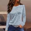 Women's Fashion Casual LongSleeve Print Round Neck Pullover Top Blouse