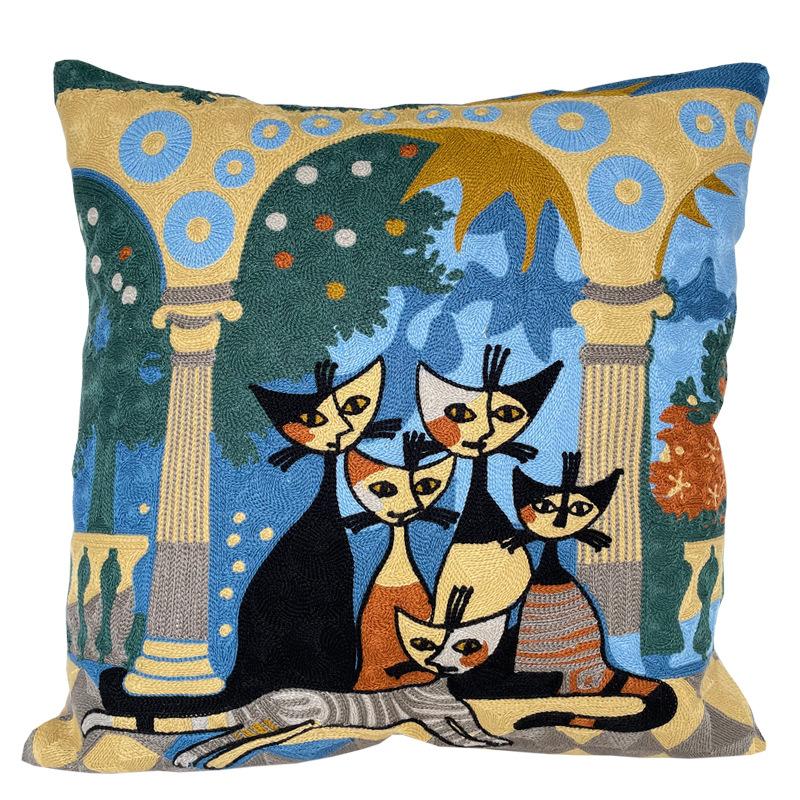 Abstrakcyjny Van Gogh Miau Pełny Haft Haft Picasso Poszewka na Poduszkę Przyłóżkowa Poduszka do Samochodu