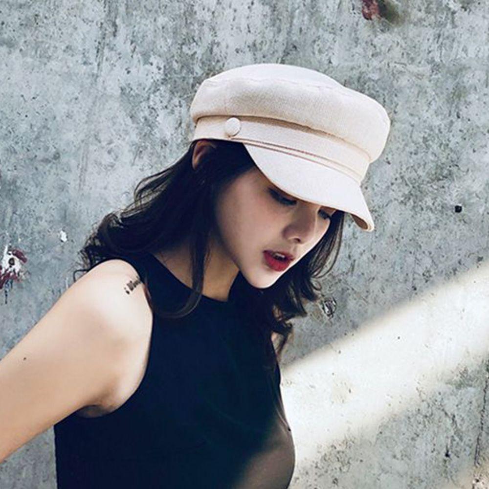 Ladies Cotton Linen Autumn Summer Navy Hats Berets Octagonal Cap Flat Cap