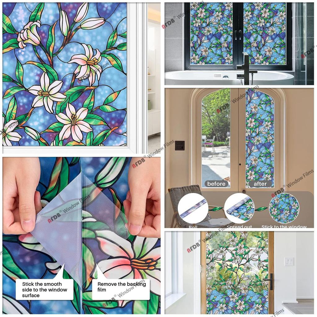 3D Krystall Vindusfilm Personvern Beskyttelse Glass Vinyl Farget Statisk Selvklebende Fester Hjem Dekorativt Vindusklistremerke for Glass
