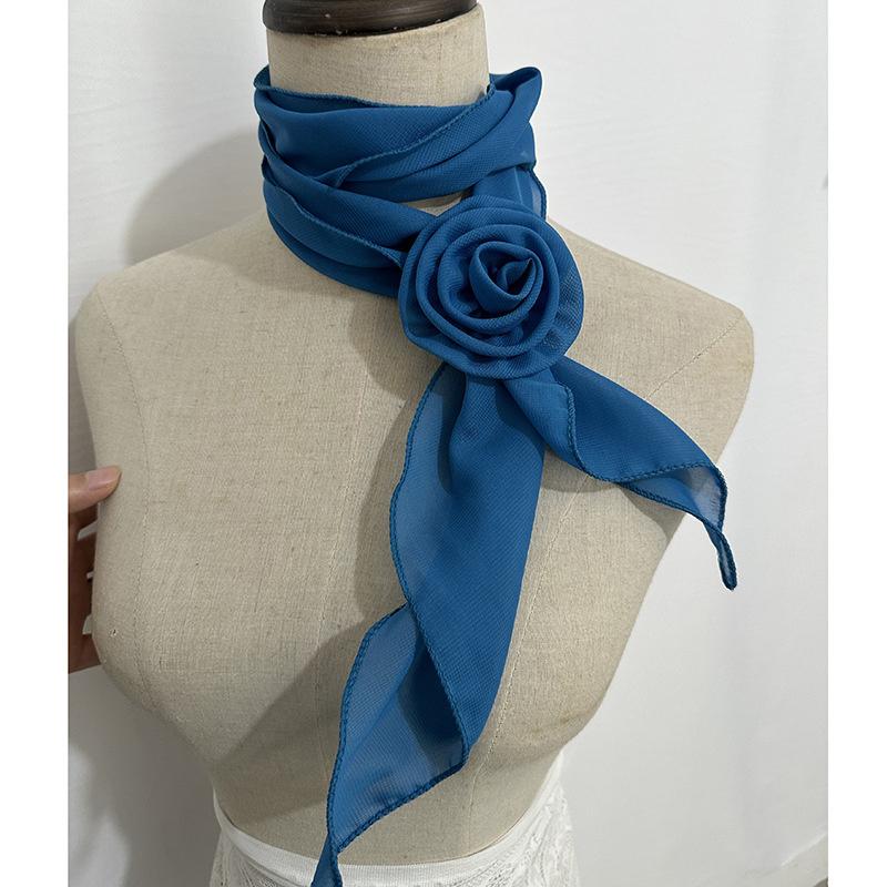 26 Colors Decorative Headscarf Solid  Pink Rose Knitted Scarf Shawl Shawl Flower Sunscreen Headscarf Ladies Office Scarf