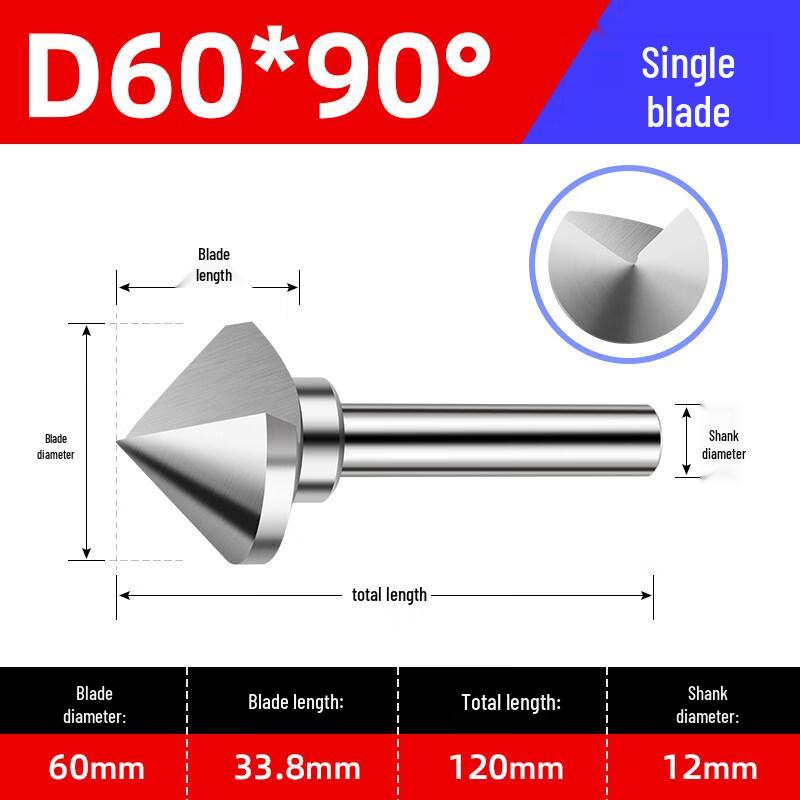 90-Degree Single-Edge Chamfering Countersink Bit