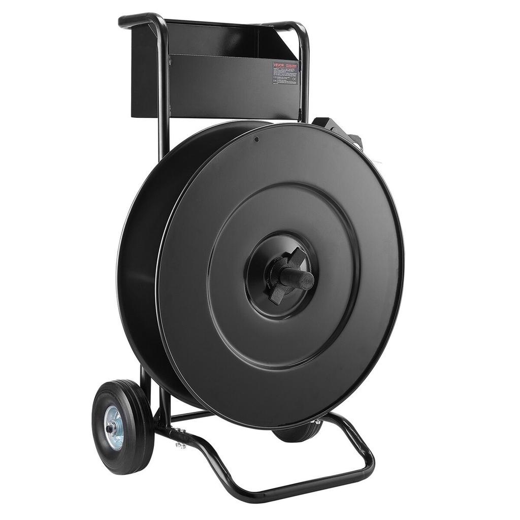 Banding Strapping Cart, Fit for PET / PP / Steel Strapping Coils with 20.3/40.6 Cm Core Size, Heavy Duty Strapping Dispenser Equipped with Upgrade