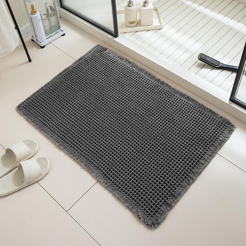 Non-Slip Bathroom Carpet Doormat Floor Mat Thicker Linen Woven Bath Mat  Bathroom